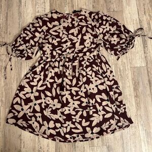 Wednesday’s Girl Burgundy Floral Print Dress
